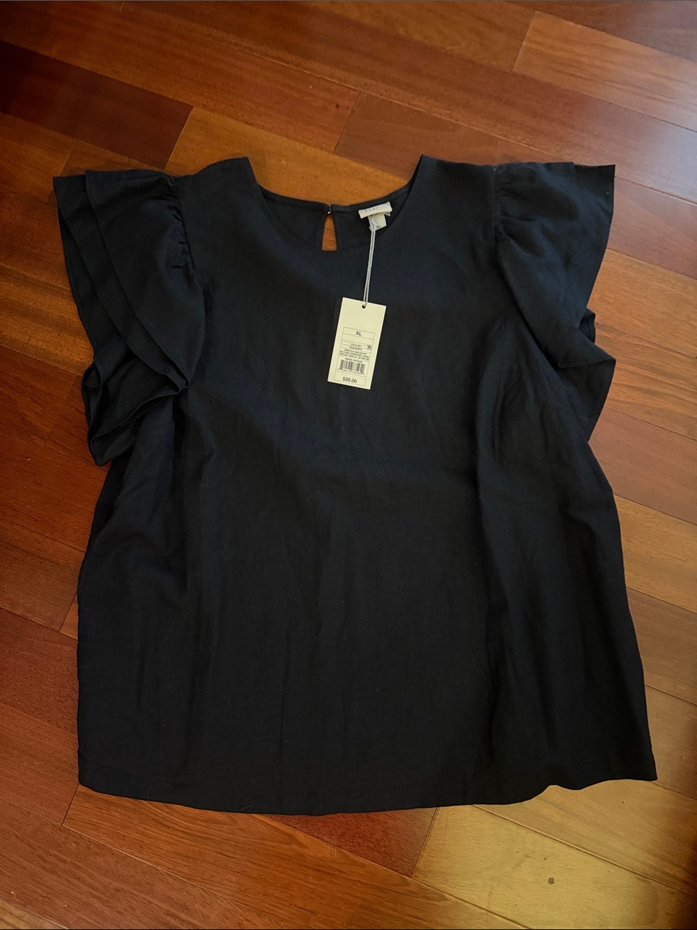 a new day Black Ruffle Sleeve Blouse